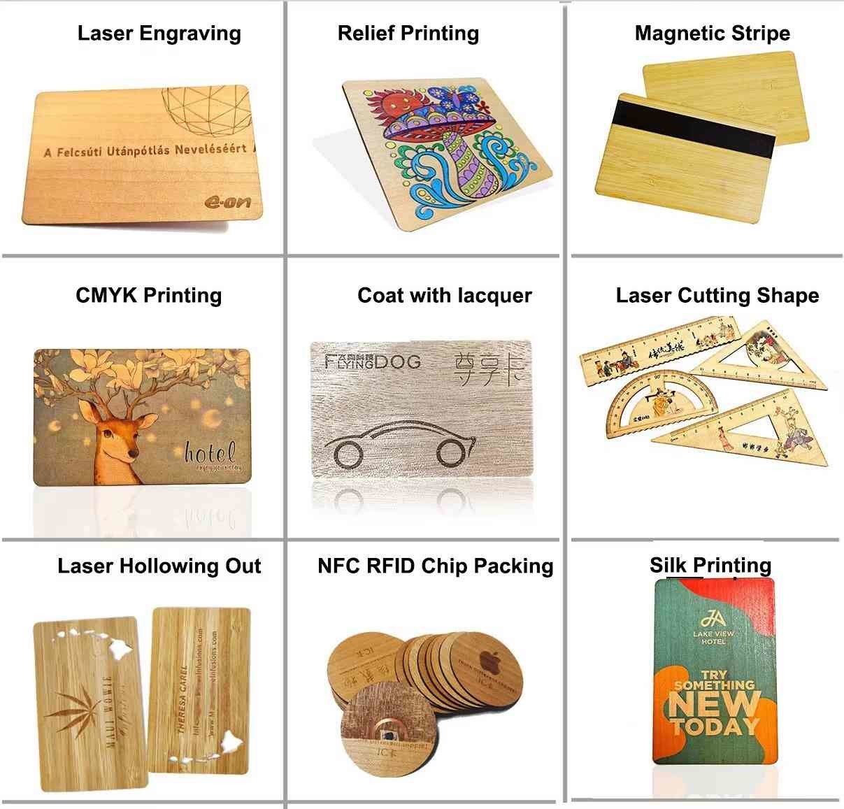 Factory Price RFID Nfc Tag 213/215/216 Chip Wood Holder Business Card Wooden Card