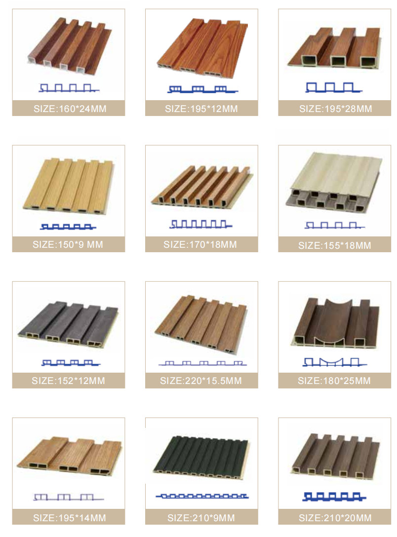 Eco Friendly Fluted Wpc Wall Panel Indoor Use Wpc Wall Cladding Interior Decoration Alternative Wood