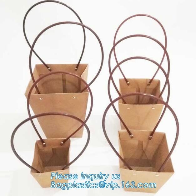 Customized Red Printed Kraft Paper Shopping Bag with Ribbon Handles and Bowknot,Kraft Paper Shopping Bag with Kinds off
