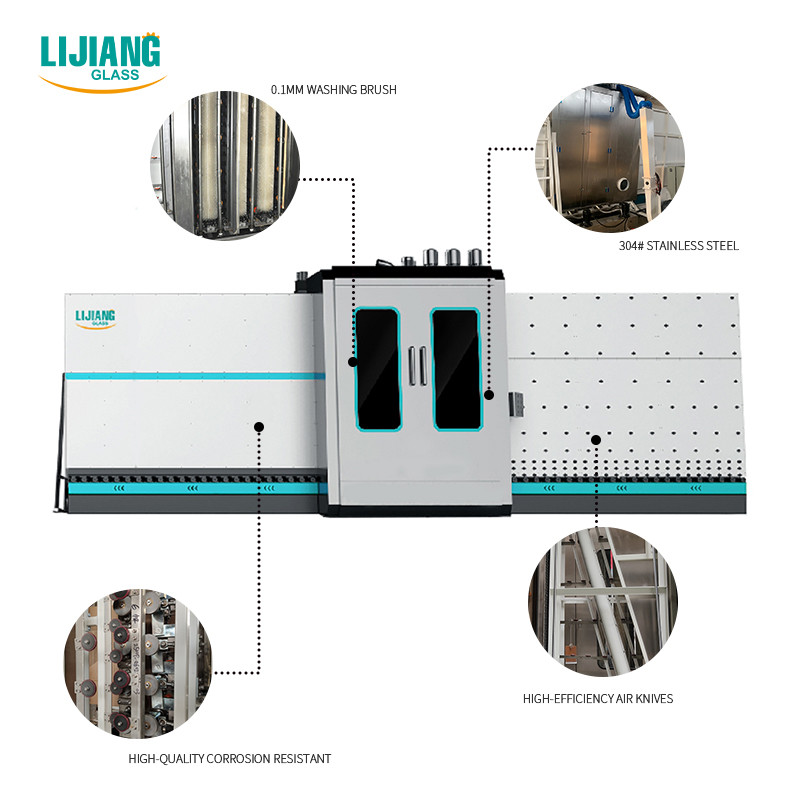 1600mm Horizontal And Vertical Glass Washing Machine Dryer 2-10m/min