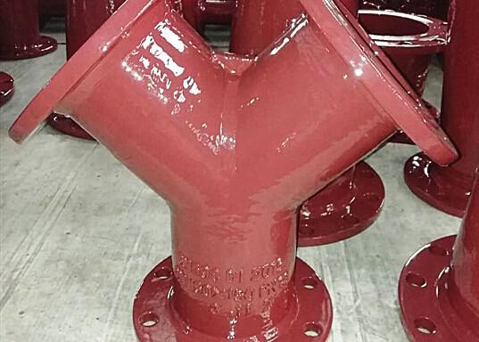 Special Di Tee Ductile Iron Fittings All Flange Y Tee Class PN16 ISO2531 BS