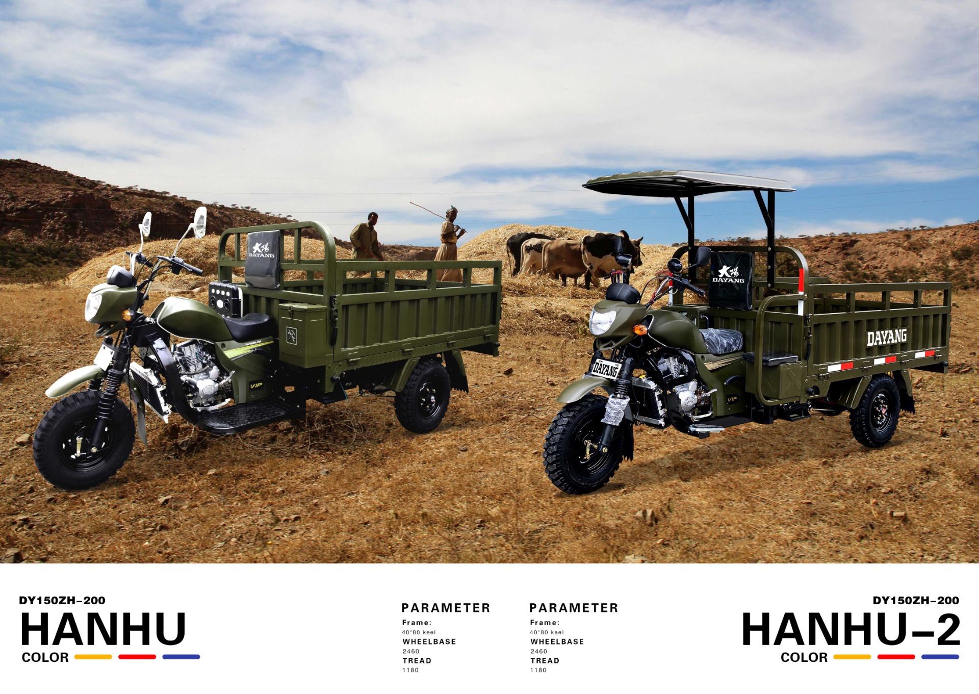 DAYANG Classic Light Loading Truck Cargo Motorcycle 110CC/150CC/175CC Engine Motorized 151-200cc