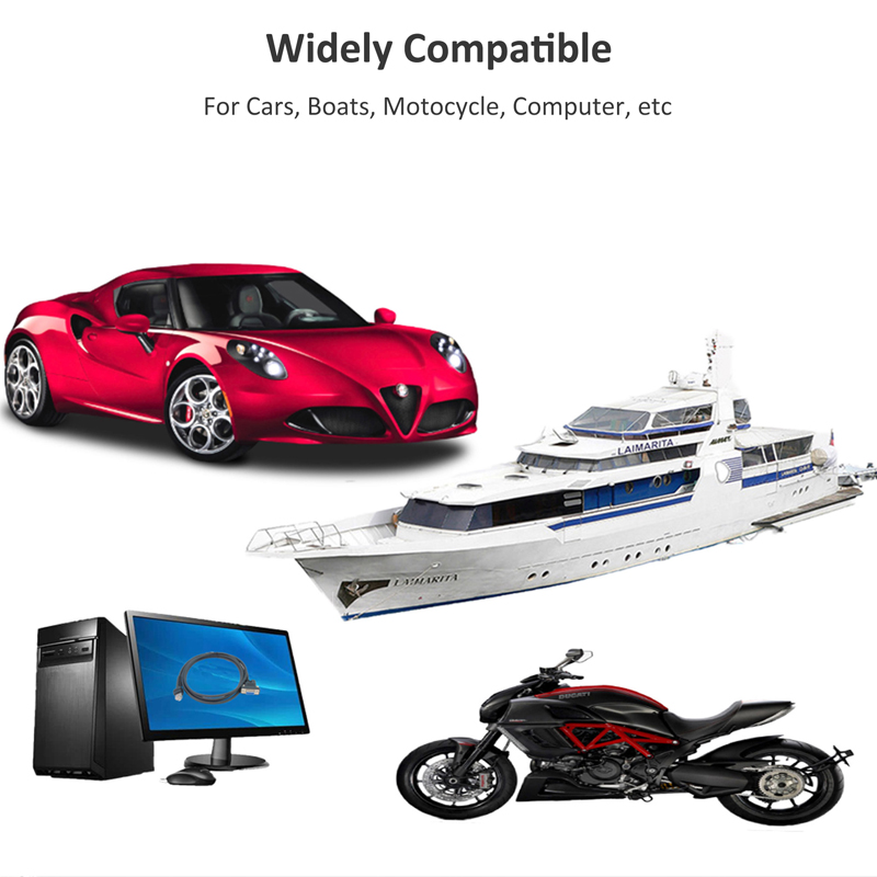 Short Head USB 3.0 Male To Female Waterproof Extension Cable With Flush Mount Panel For Car Truck Boat Motorcycle Computer