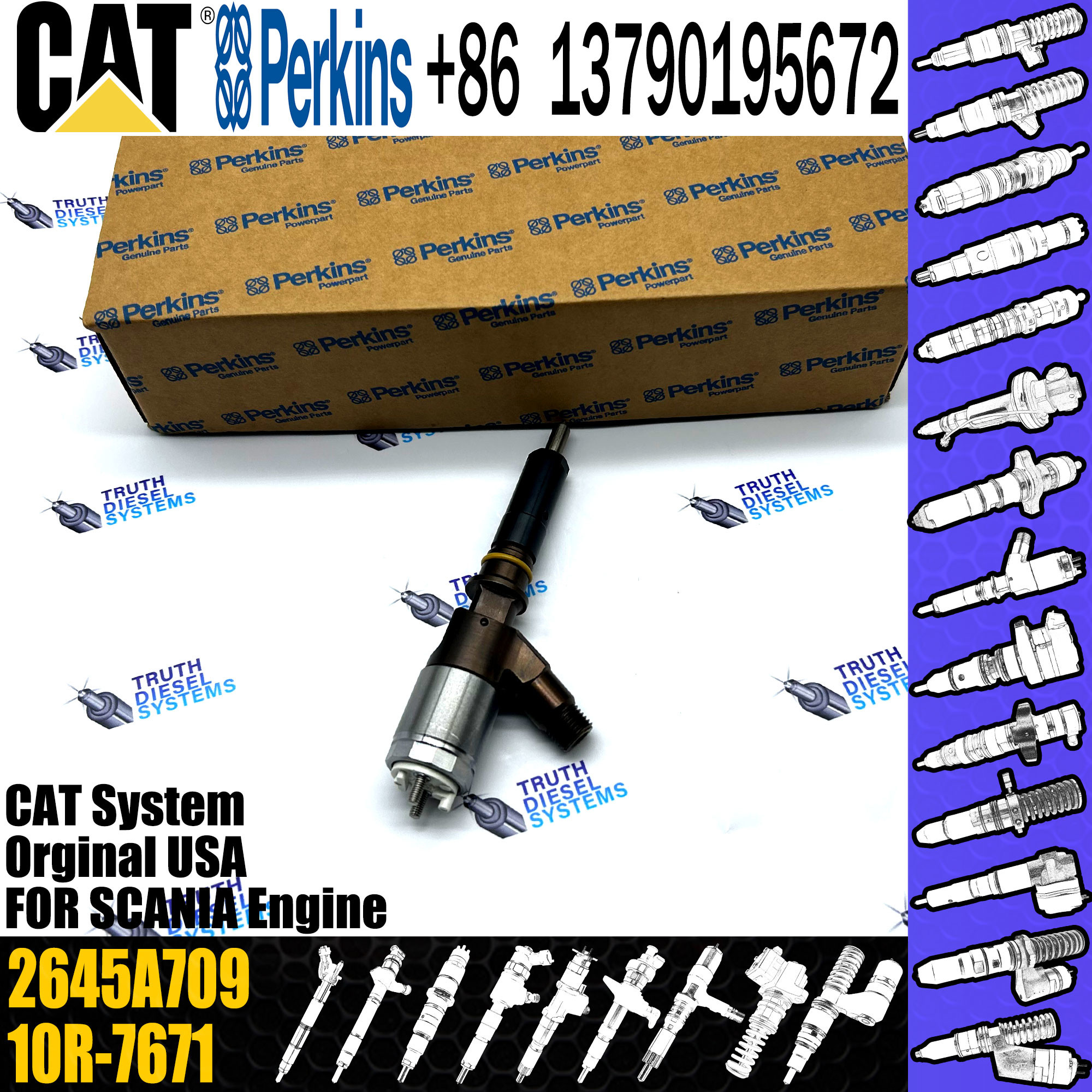 C6.6 Diesel Common Rail Fuel Injector 10R-7672 306-9380 2645A734 282-0490 2645A709