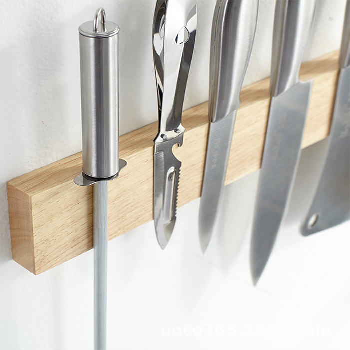 Wood Magnet Strip Rack Magnetic Knife Holder Magnetic Suction Hang Lever Kitchen Accessory