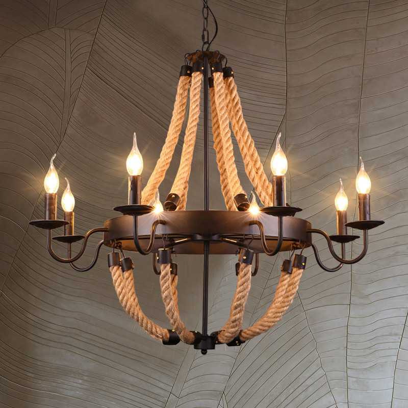 Vintage woven pendant light for Kitchen Dining room Lighting Fixtures (WH-VP-14)