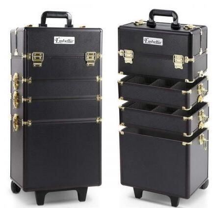 Professional 7 In 1 Makeup Vanity Case Separable & Portable , 8 Locks With 2 Keys