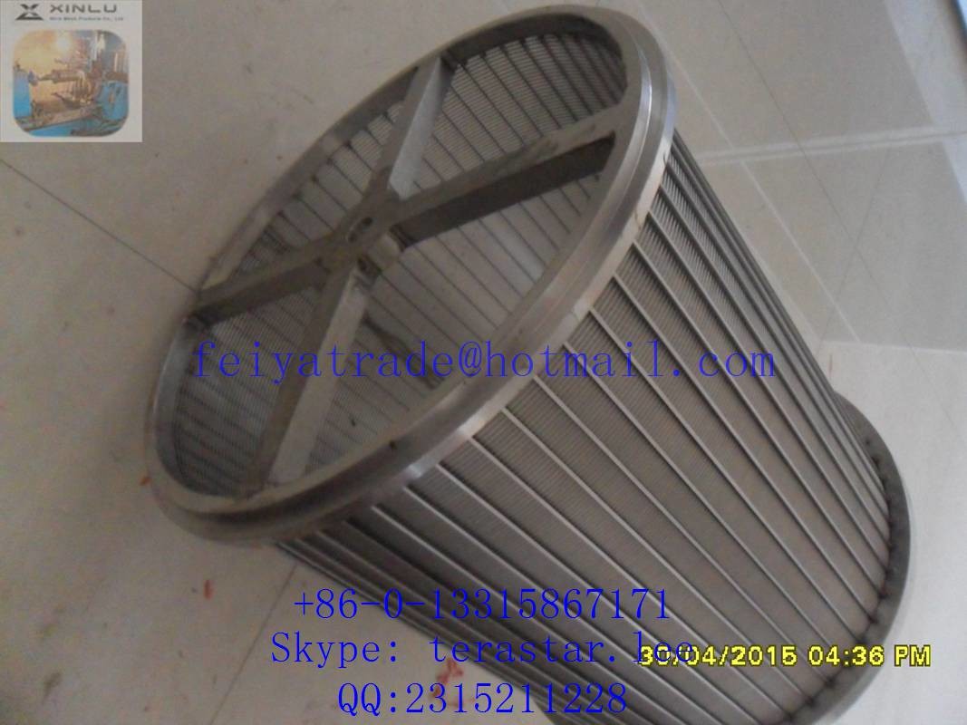 STAINLESS STEEL WEDGE WIRE ROLL SCREEN / DSM STARCH SCREENS FROM XINLU METAL WIRE MESH FACTORY FOR WEAST TREATMENT