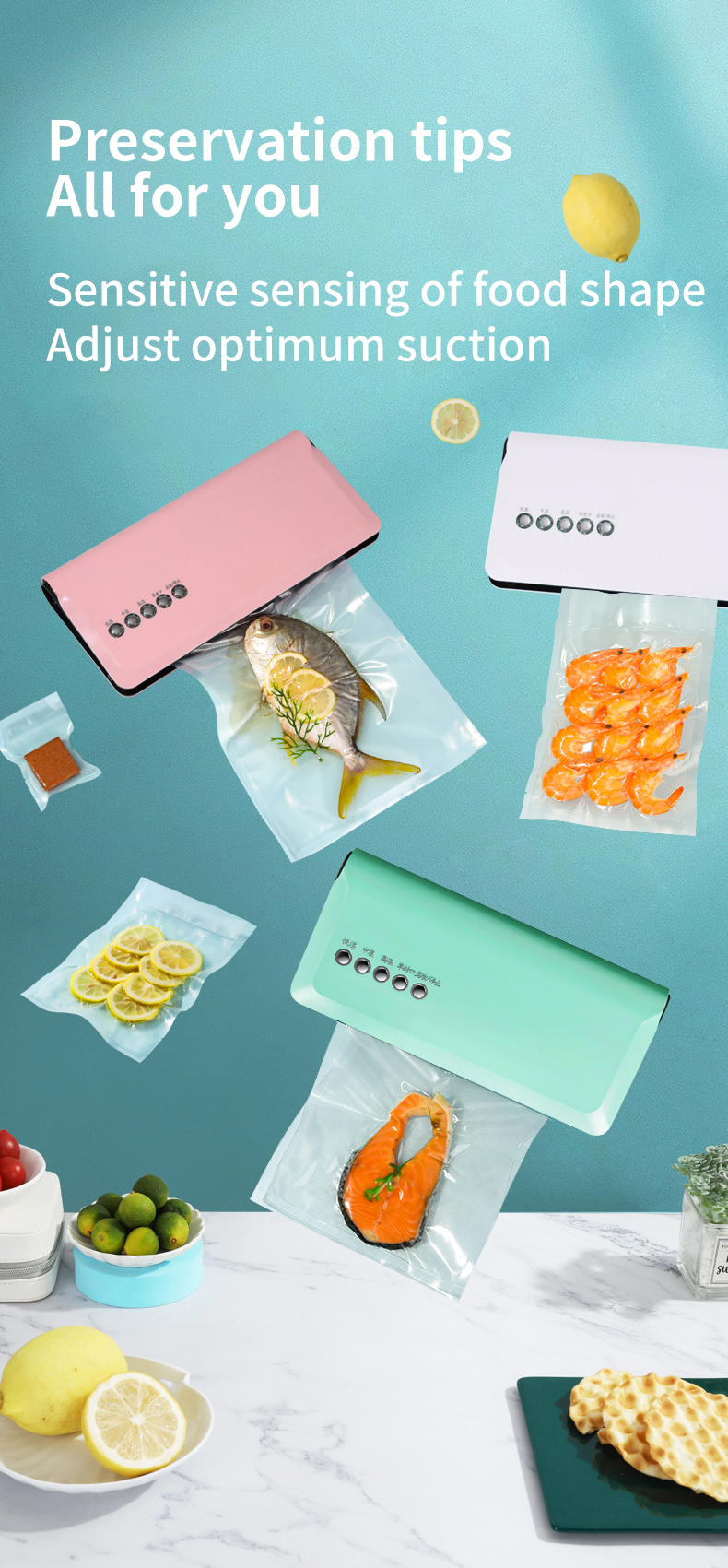 Plastic Packaging Material Handheld Chamber Vacuum Sealer Bag for Household Needs