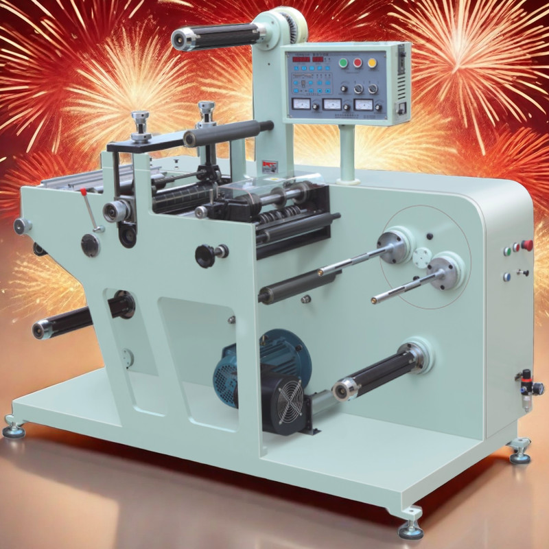Economical Un-Printed Blank Labels Fully Rotary Die Cutting Machinery With Slitting Turret Rewinding air shaft 3 size