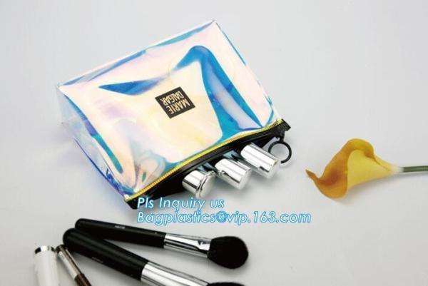 Stand up clear/transparent cosmetic PVC zipper bag/pouch, Eva Clothing Packaging