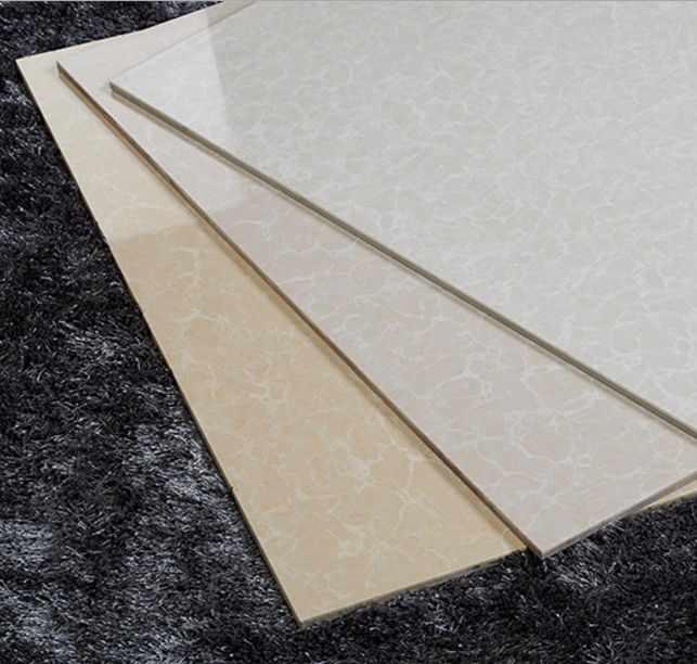 White Glazed Double Charge Vitrified Ceramic Floor Tiles for Kitchen and Bathroom