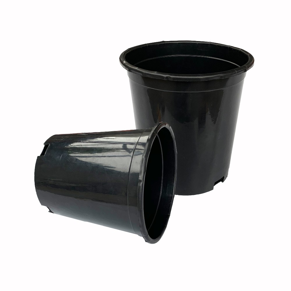 Durable Large 165mm Diameter Hard PVC Plastic Flower Pots 17cm Height