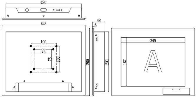 PLM-1201T 12.1" Industrial Touch Panel Monitor Supporting High and Low Resolutions