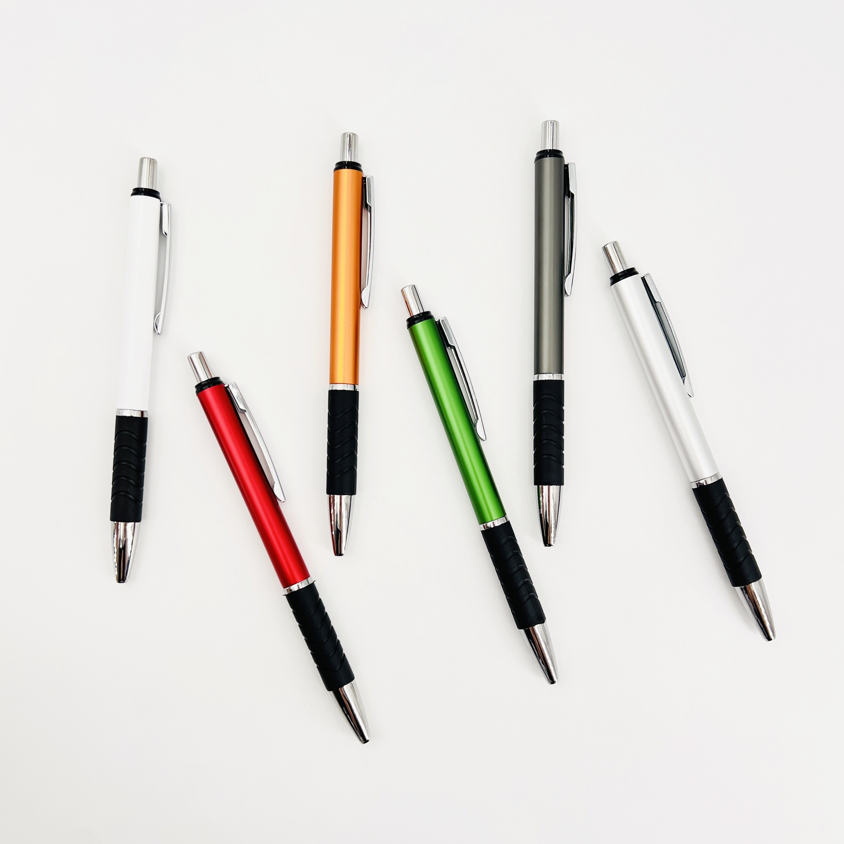 Non-slip Rubber Pen Grip Aluminum Ballpoint Pen Lightweight Colorful Metal Ball Pen