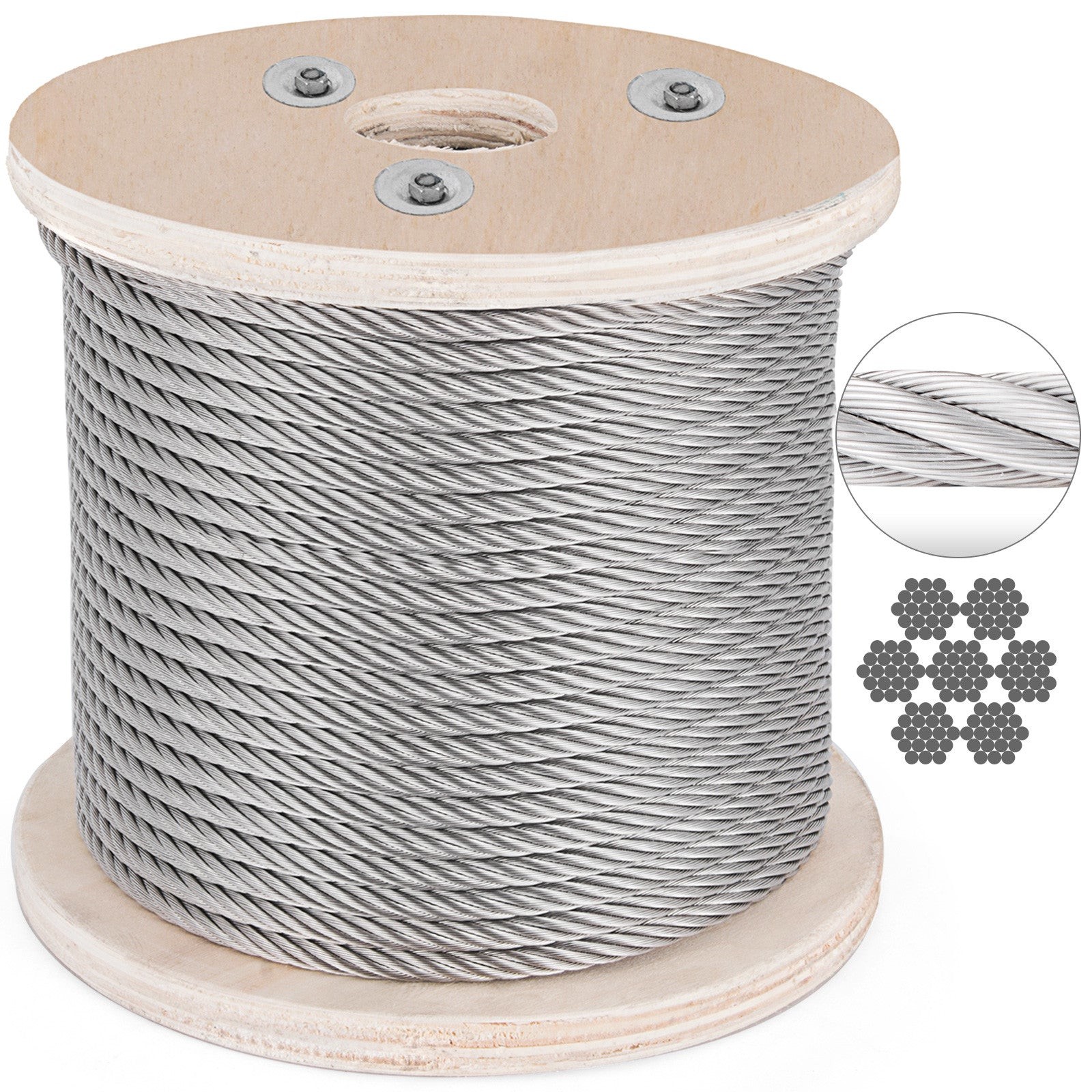 Customized Cable Deck Railing Metal Wire Rope 5/32" 3/16" SS316 7x19 7x7