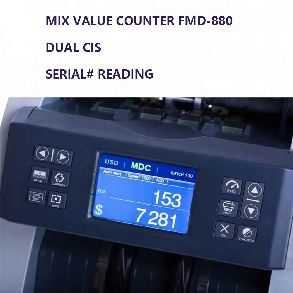 FMD-880 banknote counter docash 3200 value counting machine currency counter USD EUR multi currencies