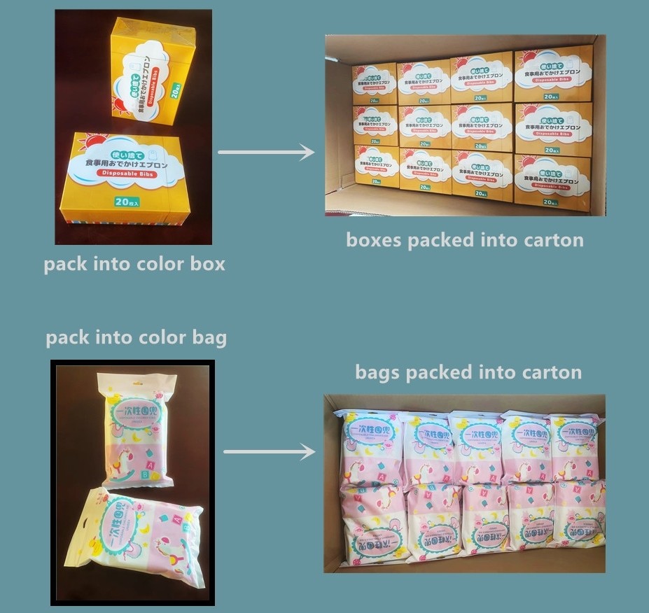Eating Disposable Baby Bibs ECO Friendly Neck Adjustable Non Washable Bibs Disposable