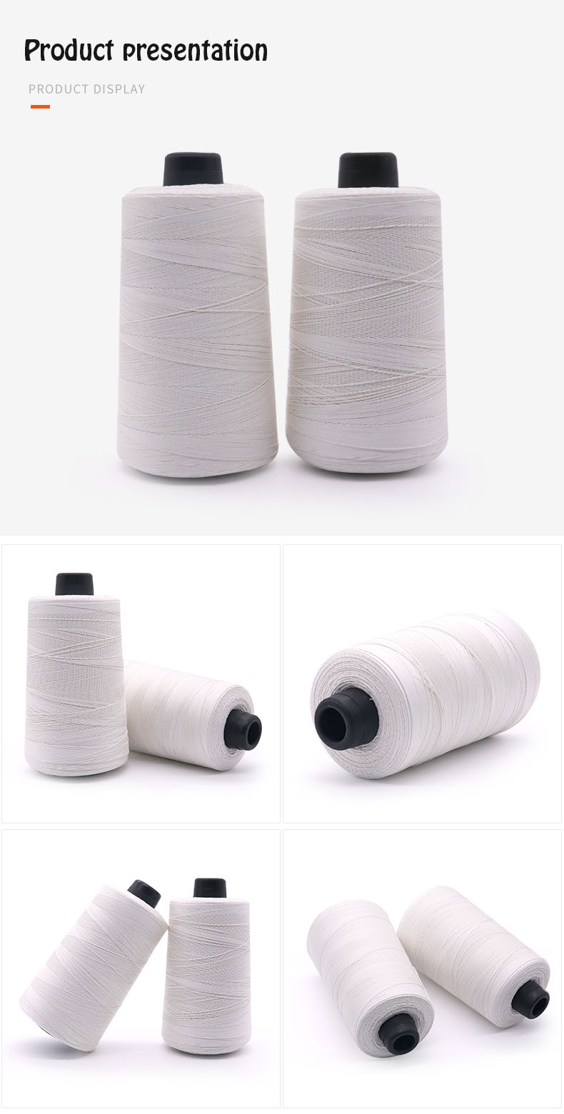 High Tensile 100% Cotton Polyester for Glazed Bag Closing Sewing 20/3 Kite Flying Thread