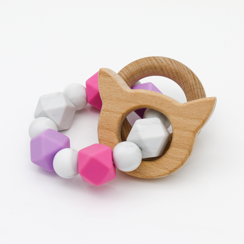 Baby Silica Gel Grip Teether Basic Teething Rattle 0 To 24 Months