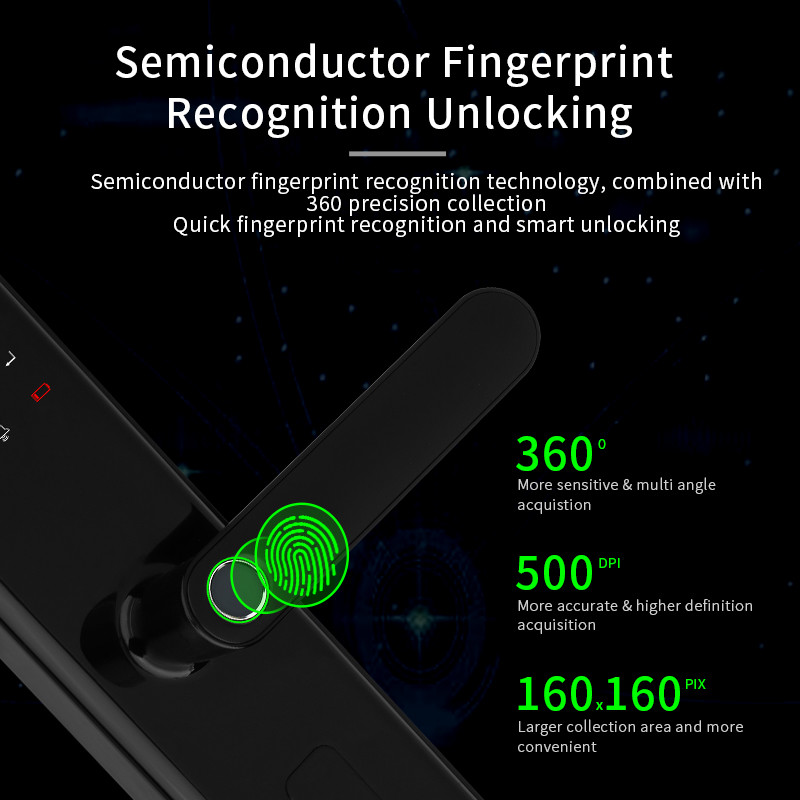 Hot Selling Fingerprint Smart Door Lock With Tuya Wifi Smartphone App Remotely Control High Quality For House Use