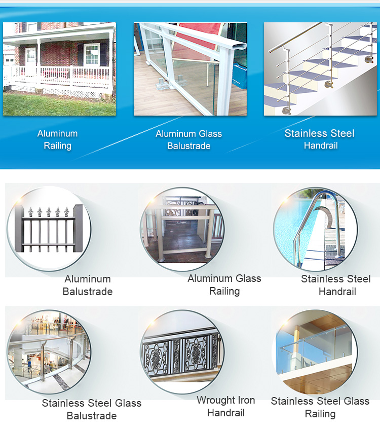 Customized High Quality Stair Tinted Double Tempered Glass Balustrade Handrails