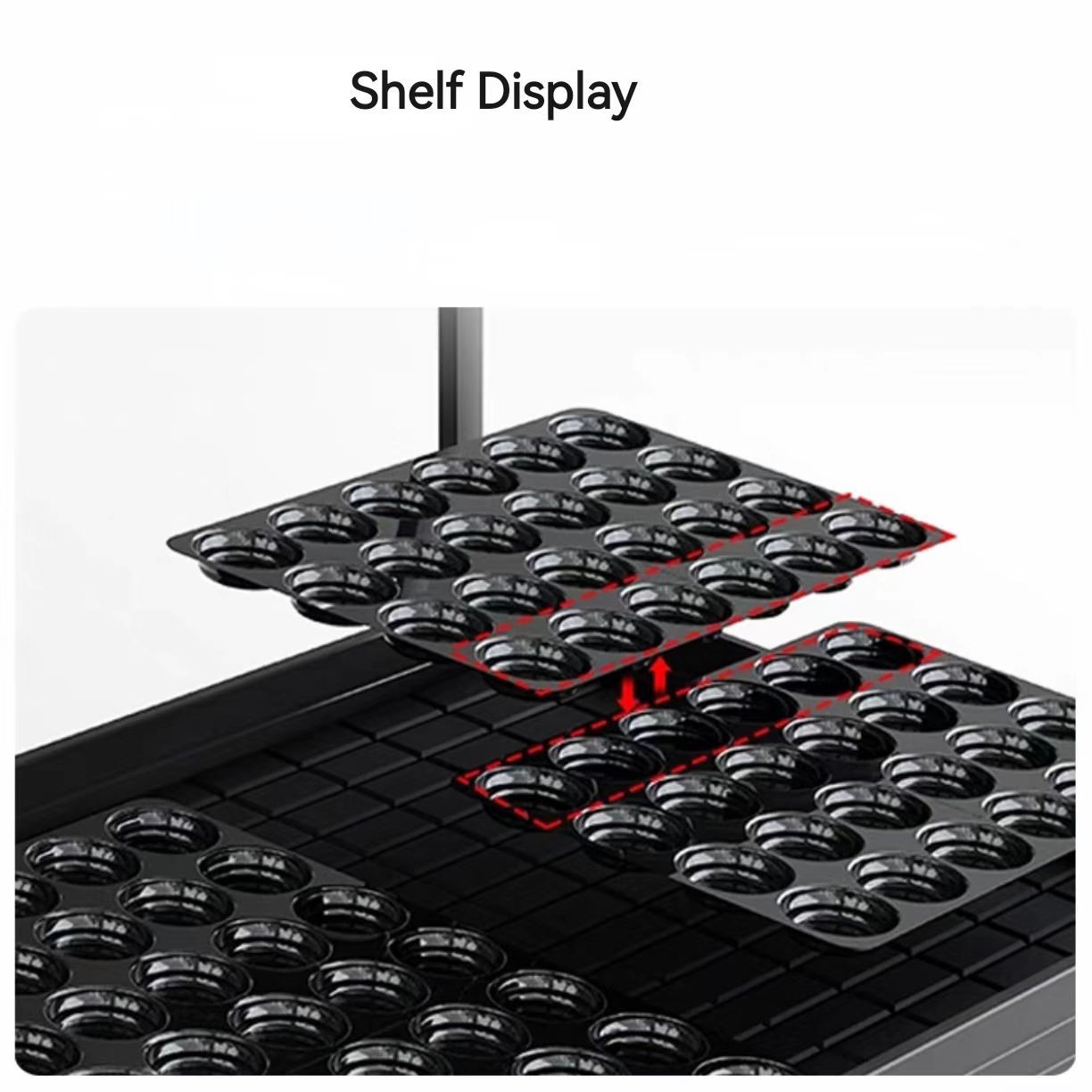 9 25 28 30 hole disposable pp black fruit tray plastic blister PET display kiwi/pitaya plastic tray for supermaket