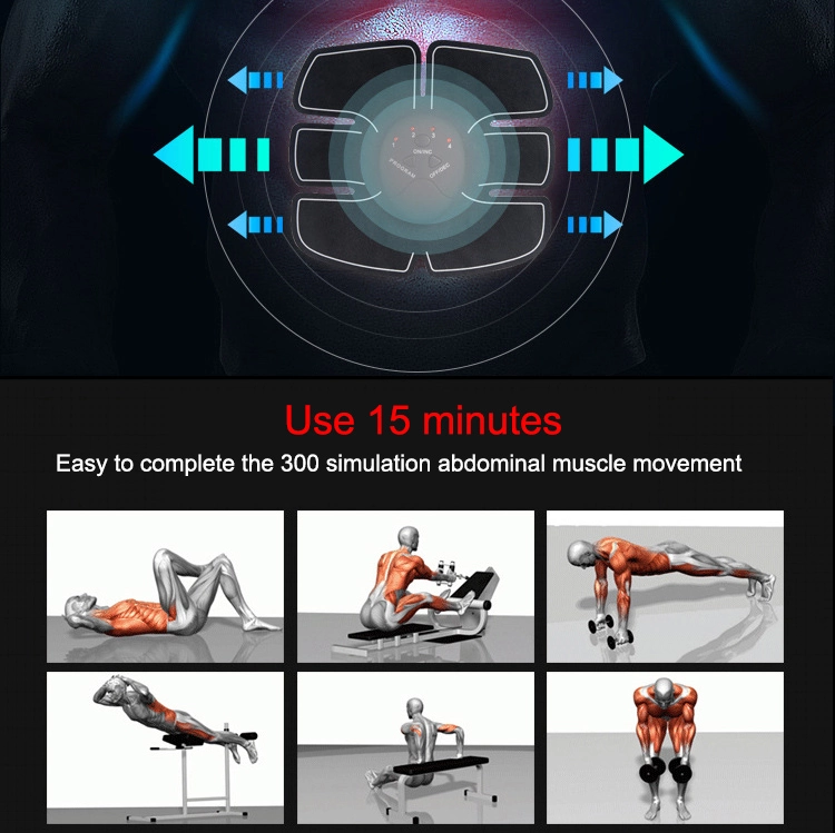 Eletric Muscle Stimulator ABS Muscle Stimulator Electric Stimulation Abdominal Belt EMS Trainer Massage Anti Cellulite M