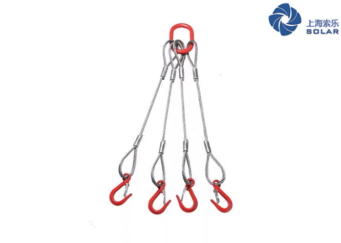 Four-Legged Wire Rope Sling, WLL: 15.63 Ton, Dim.: 24mm, Leg Length: 3 Mt.6x36, IWRC, Grade 19601/1)/11VI2, Galvanized,