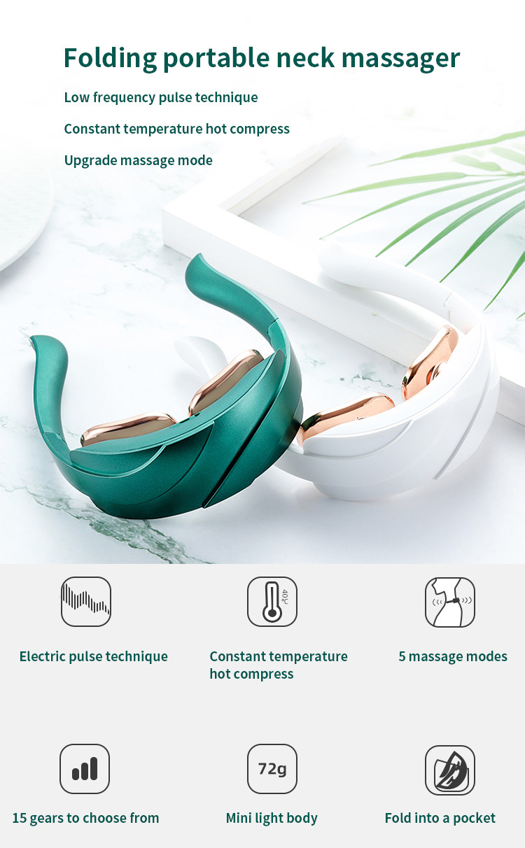Wireless Electric EMS Heat Neck Massager Powerful Intelligent Control