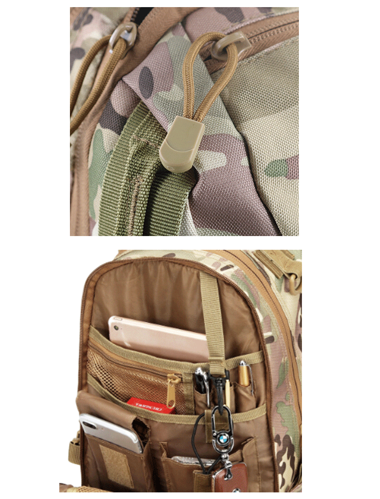 47*26*14cm Multi-Function Outdoor Training Camping Waterproof Backpack With Molle System Closure Type zipper