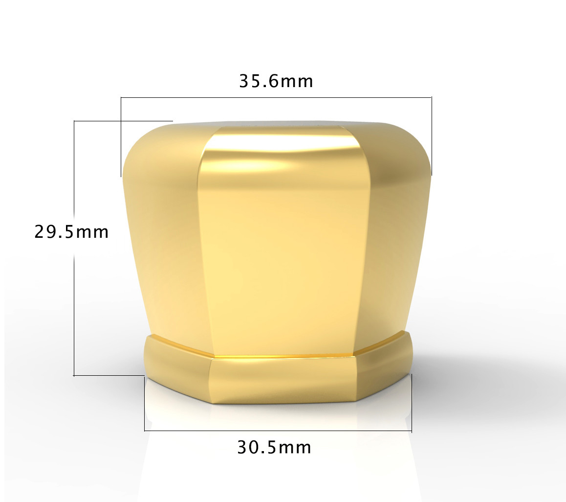 ISO 9001 Hanging Plating Zinc Alloy Perfume Bottle Cap