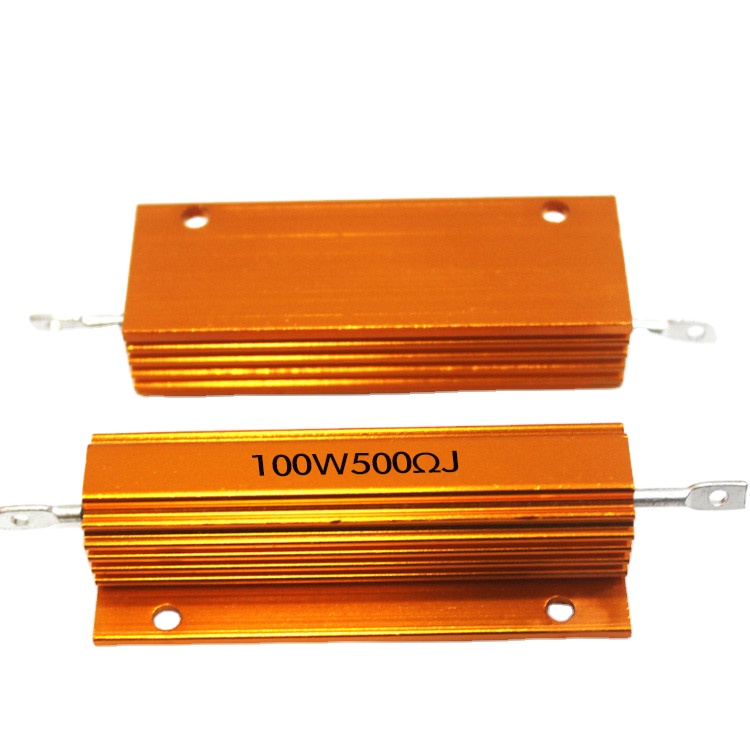 High Quality Golden 25W 100W 500R Aluminum Housed Braking Power Wirewound Resistor