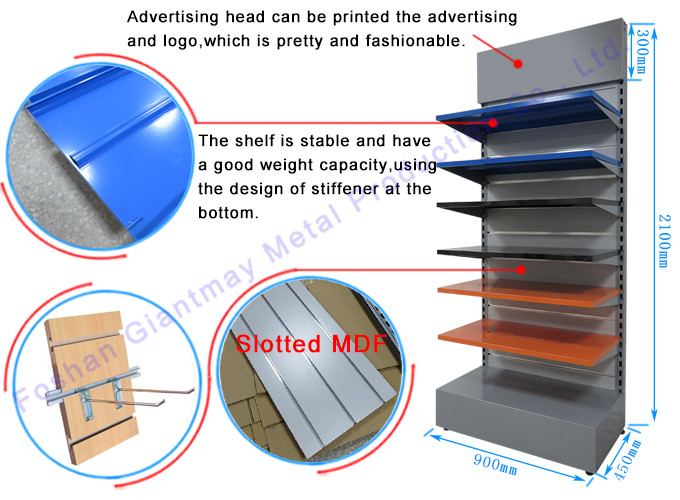 Retail Cosmetic Angled Slatwall Shelves Cigarette Display