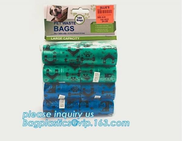 Quality Disposable Dog Excrement Pop Shit Pet Trash Garbage Waste Disposal Dog Poop Bag, 100% biodegradable colorful pet waste b for sale