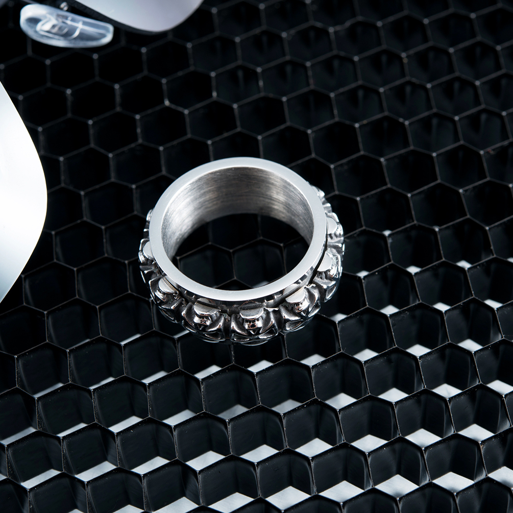 Vintage Skull Style Personalized Men Rings Jewelry Mens Black Agate Stone Ring