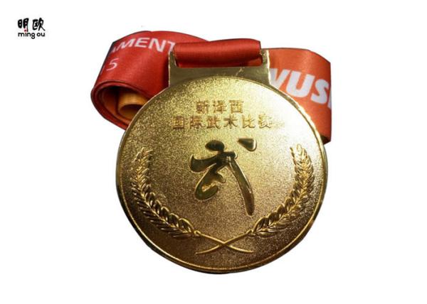 Personalised Gold Medals And Medallions Zinc Alloy Material Round Shape For