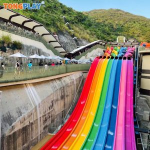  Fiberglass Water Slide with 0.65-1.8 Meters Slide Width and 6-18m Platform Height for Water Parks Manufactures
