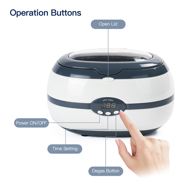 Household SONIC Jewelry Cleaner 5 Timer Settings CE / RoSH Certification