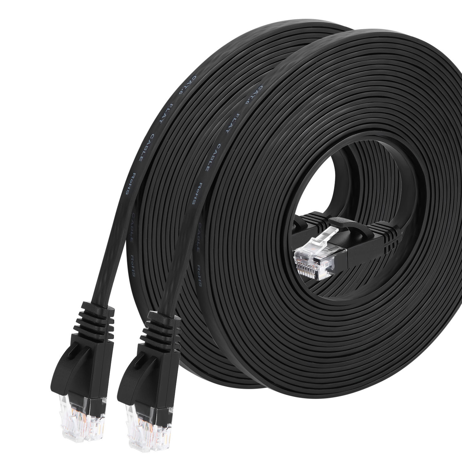 Cat6 Bare Copper Flat Ethernet Cable , 50Ft UTP Lan Cable For Ethernet