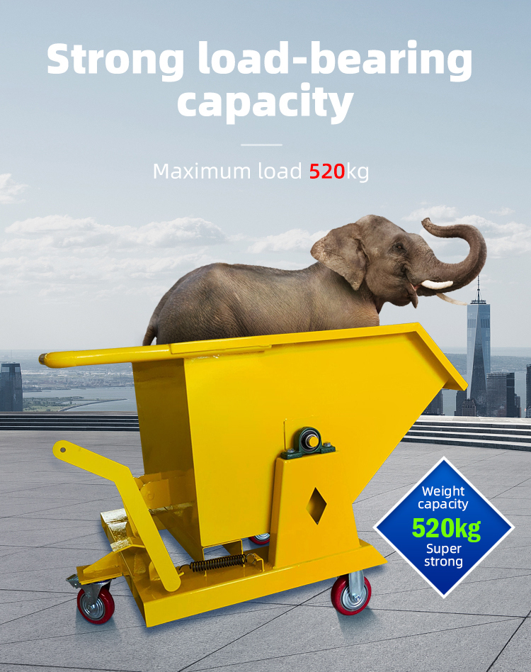 Quick Release Steel Self Dumping Hopper Tipper Bin Zero Residual Waste Design