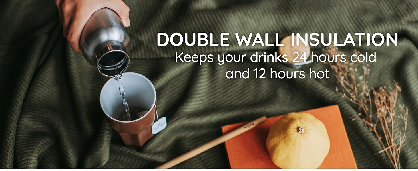 Gradient Stainless Steel Water Bottles 20 Ounce Vacuum Insulated Double Wall Travel Bottle With Leak Proof Lid Of Handle Metal Reusable Standard Mouth