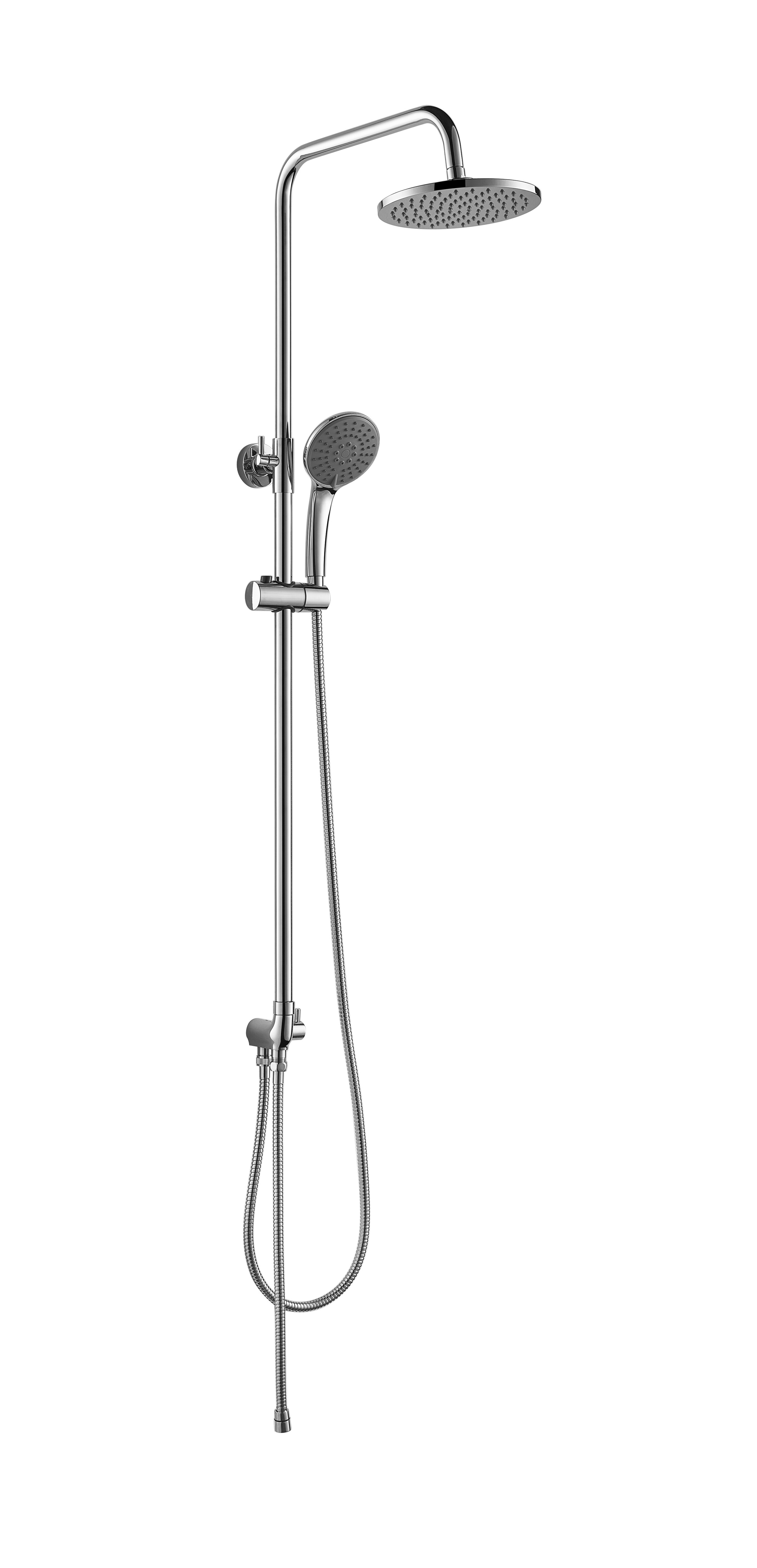 Chrome Plated Solid Brass Rainfall Shower Fixtures With Height Adjustable Holder