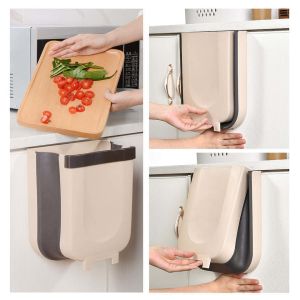 Portable Popup Plastic Folding Wall Mounted Waste Container Bin Kitchen Trash