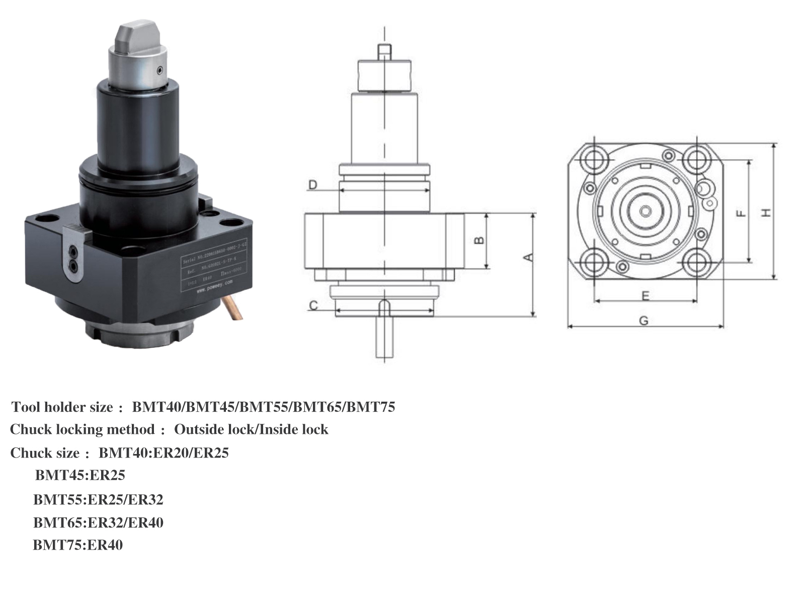 High Performance Driven Tool Holder Increased Productivity BMT55 90 Degree