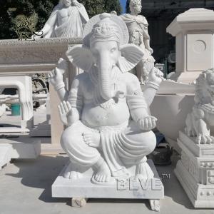  Lord Ganesh Statues Marble Sculpture Life Size Hindu God Garden Statue White Stone Carving Indian Religions Manufactures