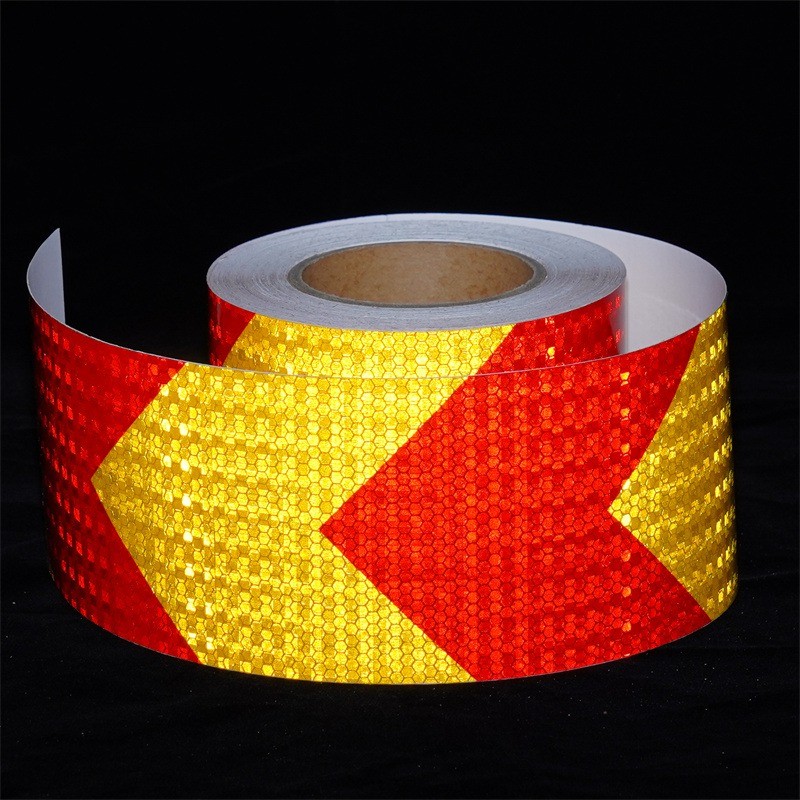 PVC Radium Adhesive Reflective Strips Reflector Sticker Yellow And Red
