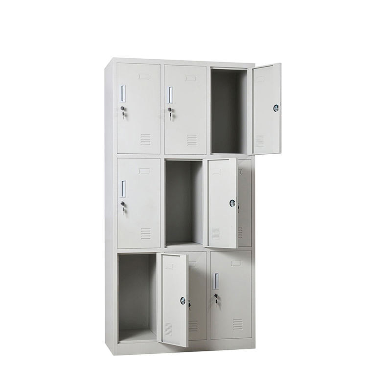 ISO1400 Staff Gym School Steel Office Lockers 9 Compartment Locker Any Color