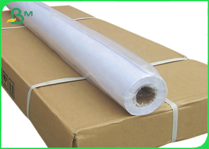 24inch 35inch White Uncoated Wide Format Paper Rolls For CAD Plotter Printing