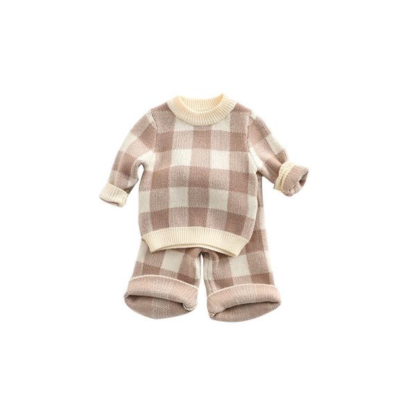 Custom LOGO Cotton baby sweaters sets newborn winter Clothes Sets Jacquard